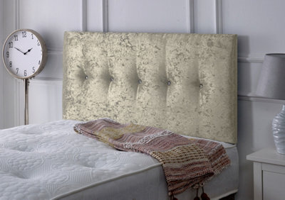 "Adore Designs Madrid Crushed Velvet 3Ft Single 24"" Headboard - Cream"