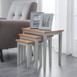 Oakham Inverlochy Nest Of Tables In Grey And Oak - thumbnail 2