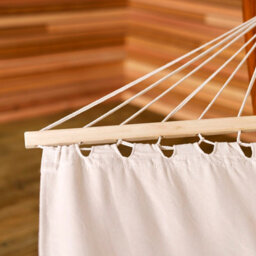 Charles Bentley 3M Garden Hammock With Wooden Arc Stand One Person - Cream - thumbnail 2