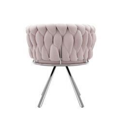 Btm Velvet Dining Chair Swivel Leisure Chair With Four Metal Legs Pink - thumbnail 8