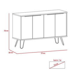 Core Products Nevada Large Smoked Oak Sideboard With 4 Doors, H75.6Cm X W117.0Cm X D38.0Cm - thumbnail 7