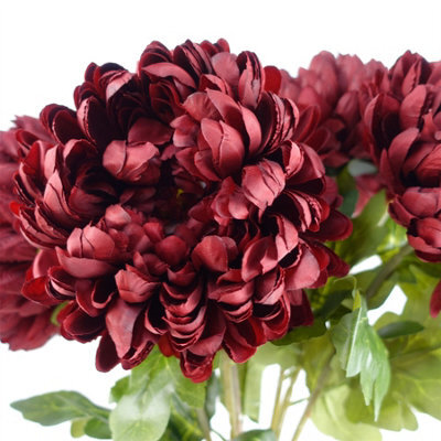Leaf 75Cm Extra Large Reflex Chrysanthemum - Red - image 1