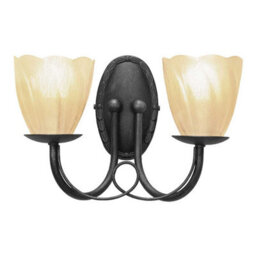 Luminosa Lighting Elstead Minster 2 Light Indoor Candle Wall Light Black, E14 - thumbnail 5