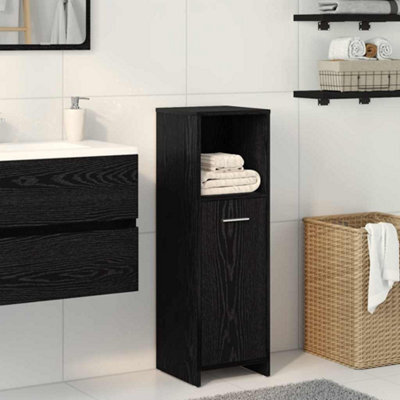 Walplus Bathroom Cabinet Black Oak 30X30X95 Cm Engineered Wood - image 1