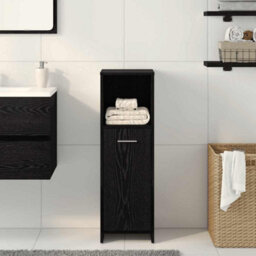 Walplus Bathroom Cabinet Black Oak 30X30X95 Cm Engineered Wood - thumbnail 3