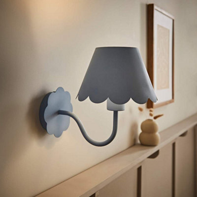 Valuelights Hattie Blue Scallop Rechargeable Wall Light - image 1