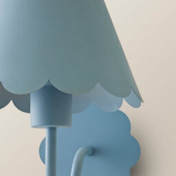 Valuelights Hattie Blue Scallop Rechargeable Wall Light - thumbnail 4