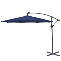 Sundaze Blue 3M Garden Banana Parasol Cantilever Umbrella Outdoor Hanging Patio Led Solar Lights With Base - thumbnail 3