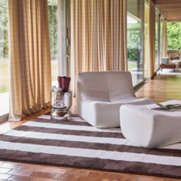 Sweeek - Indoor Rug With Brown And White Stripes 80X140Cm - Pablo - thumbnail 4