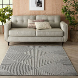 Outdoor Rug, Optical (3D) Diningroom Rug, Light Grey Outdoor Rug, Stain-Resistant Kitchen Abstract Rug-239Cm X 300Cm - thumbnail 2