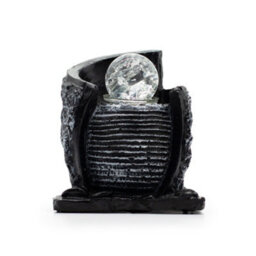 Serenityy Tabletop Water Feature - Water Pot With Crystal Ball, Deep Charcoal, 15X13X20Cm - thumbnail 1