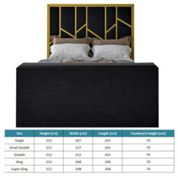 Sherlock Luxe Upholstered  Gold & Black Television Bed Frame - thumbnail 7