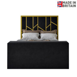 Sherlock Luxe Upholstered  Gold & Black Television Bed Frame - thumbnail 6