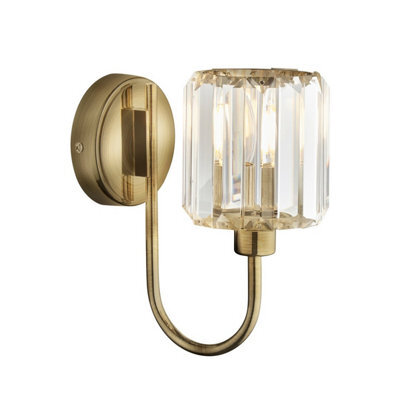 Luminosa Lighting Luminosa Berenice Glass Shade Wall Lamp Antique Brass - image 1