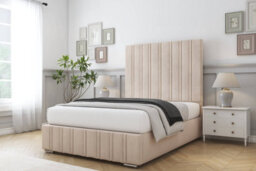 "Sloomy Langston Sand Naples Bed Frame With Mattress With 50"" Upholstered Headboard 5' King" - thumbnail 2