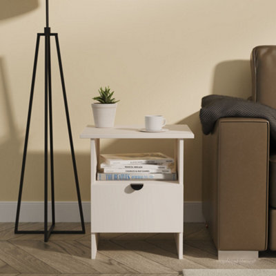 Varese Matt Kashmir 1 Drawer Non-Extendable Side Table (H)495mm (W)440mm (D)440mm - image 1