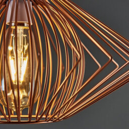 Valuelights Sinat Disperse Geometric Design Copper Wire Basket Cage Ceiling Pendant Light Shade And Led Bulb - thumbnail 4
