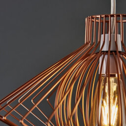 Valuelights Sinat Disperse Geometric Design Copper Wire Basket Cage Ceiling Pendant Light Shade And Led Bulb - thumbnail 3