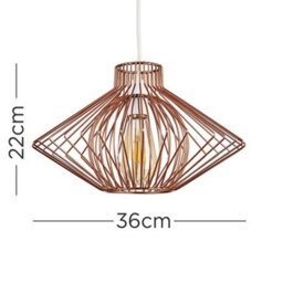 Valuelights Sinat Disperse Geometric Design Copper Wire Basket Cage Ceiling Pendant Light Shade And Led Bulb - thumbnail 5