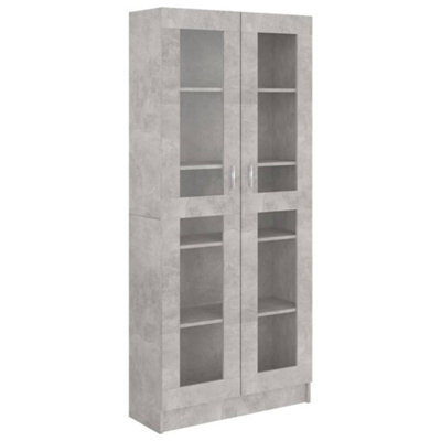 Vidaxl Vitrine Cabinet Concrete Grey 82.5X30.5X185 Cm Engineered Wood - image 1