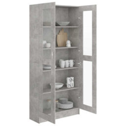 Vidaxl Vitrine Cabinet Concrete Grey 82.5X30.5X185 Cm Engineered Wood - thumbnail 4
