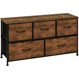 Chest Of Drawers Wide 5 Drawer With Metal Leg Bedroom Storage Furniture Cabinet - thumbnail 9
