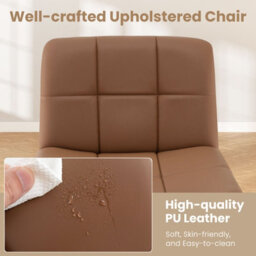 Costway Modern Criss Cross Chair Pu Leather Upholstered Armless Cross Desk Chair - thumbnail 7