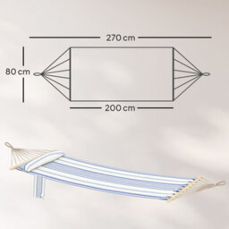 Outsunny Cotton Hammock, Soft Portable Swing Chair W/ Headrest - thumbnail 3