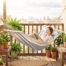 Outsunny Cotton Hammock, Soft Portable Swing Chair W/ Headrest - thumbnail 8