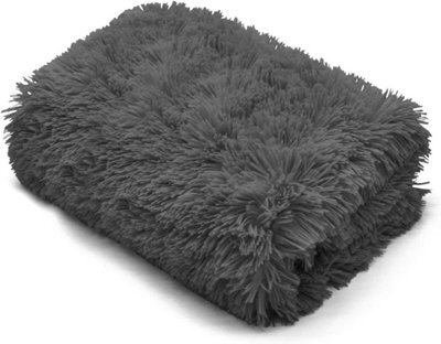 Homes & Linen Teddy Fur Throw Blanket With Reversible Plain Sherpa Teddy Fleece Luxury Fluffy Fur Throw Blanket - image 1