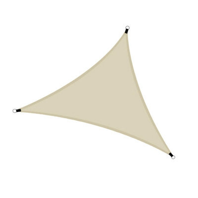 Beige 6X6X6M Triangular Shade Sail Waterproof Foldable - image 1