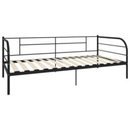 Berkfield Daybed Frame Black Metal 90X200 Cm - thumbnail 3