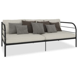 Berkfield Daybed Frame Black Metal 90X200 Cm - thumbnail 2