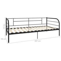 Berkfield Daybed Frame Black Metal 90X200 Cm - thumbnail 8