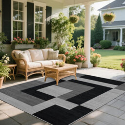 Aspire Homeware Luxury Large Rug, Non-Slip Plush Living Room Bedroom Area Carpet, Cosy Floor Rug Milo Black Grey (L)170 X (W)120Cm