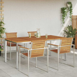 Berkfield Outdoor Dining Table Brown 180 X 90 X 75 Cm Solid Acacia Wood - thumbnail 4