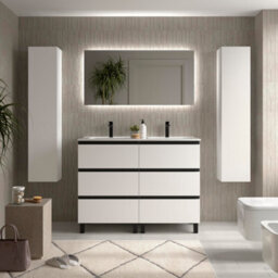 Cygnus bath Bequia Metal 3C Vanity Unit 120Cm Matt White Basin Ceramic - thumbnail 1