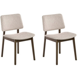 Beliani Set Of 2 Dining Chairs Blane Boucle Dark Brown/ Taupe - thumbnail 4