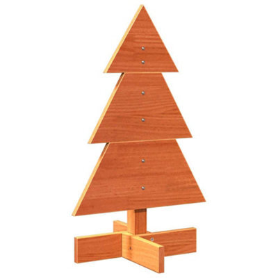 Berkfield Versatile Wooden Christmas Tree For Decoration Wax Brown 60 Cm Solid Wood Pine
