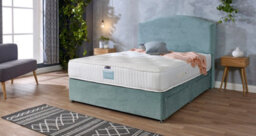 Stratus Interiors Curved Headboard Divan Bed Optional Drawers Plush Velvet - Add Professional Assembly & Delivery- King - 2 Drawer