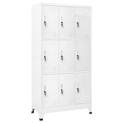Walplus Grey Steel Locker Cabinet With 9 Compartments 90X45X180 Cm - image 1