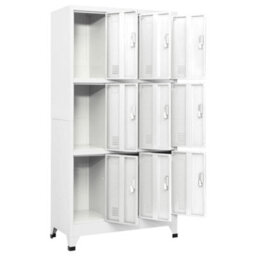 Walplus Grey Steel Locker Cabinet With 9 Compartments 90X45X180 Cm - thumbnail 3