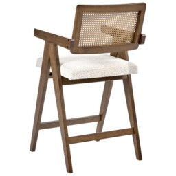 Beliani Set Of 2 Bar Chairs Ava Wood Brown/ Light Beige - thumbnail 7