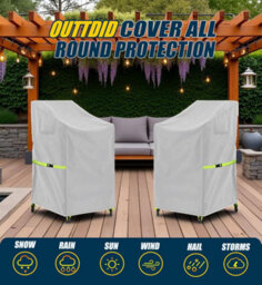 Waterproof Protective Cover For Stackable Garden Chairs, Outdoor Balcony Chair In 420D Oxford Fabric, 71X91X120Cm - thumbnail 5