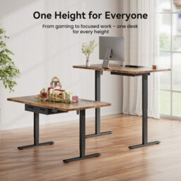 Electric Standing Desk With Power Outlets, 200 X 80 Cm Sit Stand Desk With 2 Drawers, Usb Ports,height Adjustable, Brown - thumbnail 7