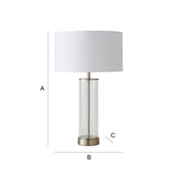Valuelights Balan Brushed Chrome Table Lamp With White Drum Shade - thumbnail 7