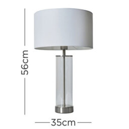 Valuelights Balan Brushed Chrome Table Lamp With White Drum Shade - thumbnail 9
