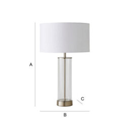 Valuelights Balan Brushed Chrome Table Lamp With White Drum Shade - thumbnail 8