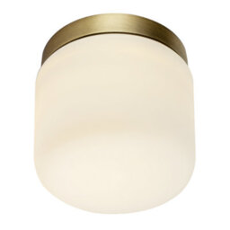 Happy Homewares Modern Bathroom Led Ceiling Light In Antique Brass With Glass Shade - thumbnail 5