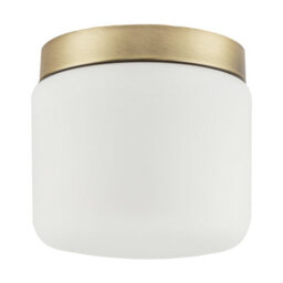 Happy Homewares Modern Bathroom Led Ceiling Light In Antique Brass With Glass Shade - thumbnail 1
